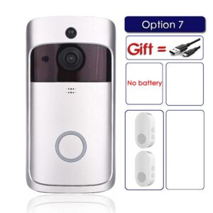 V5 Smart WiFi Video Doorbell Camera Visual Intercom With Chime Night vision IP Door Bell Wireless Home Security CameraStandard: V5 (No battery)